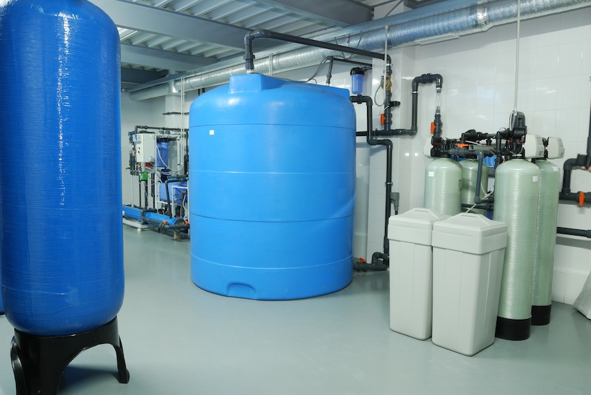 Waterontharder installatie technische ruimte
